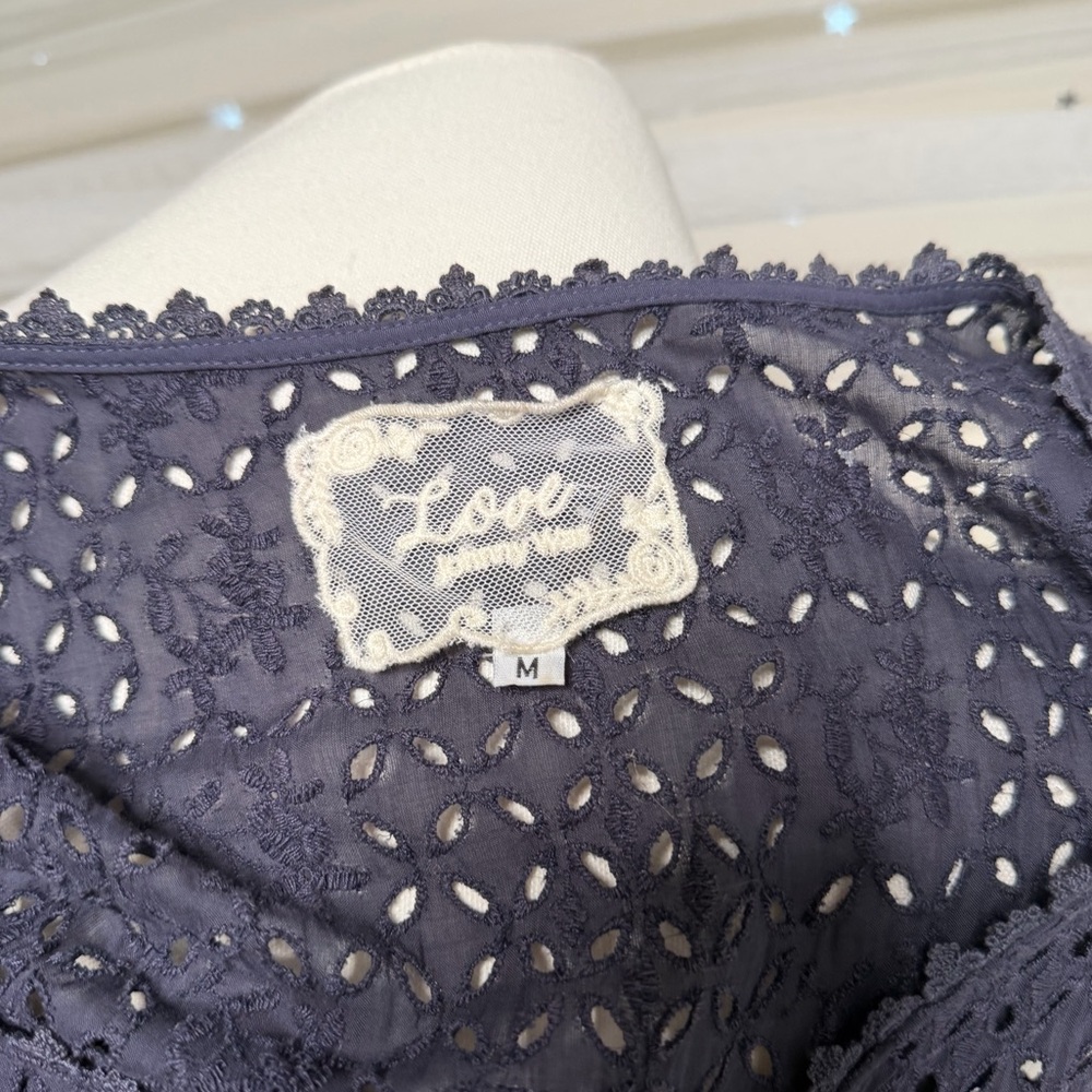 Johnny Was Love Midnight Eyelet Blue Lace Maxi Dress Gavin - Picture 5 of 7